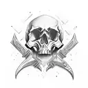 skull with sword tattoo design idea