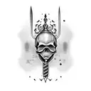 skull with sword tattoo design idea