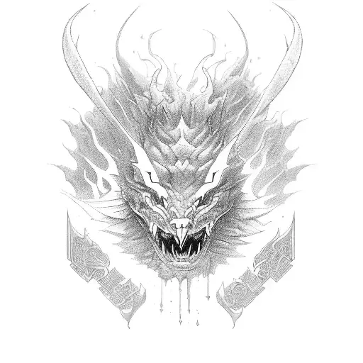 dragon and samurai tattoo design idea
