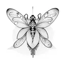 spoon with butterfly, dragonfly, and firefly tattoo design idea