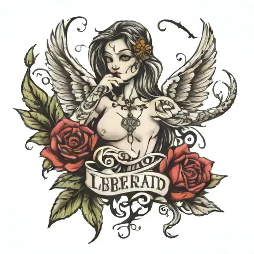 liberated since birth date tekst  tattoo design idea