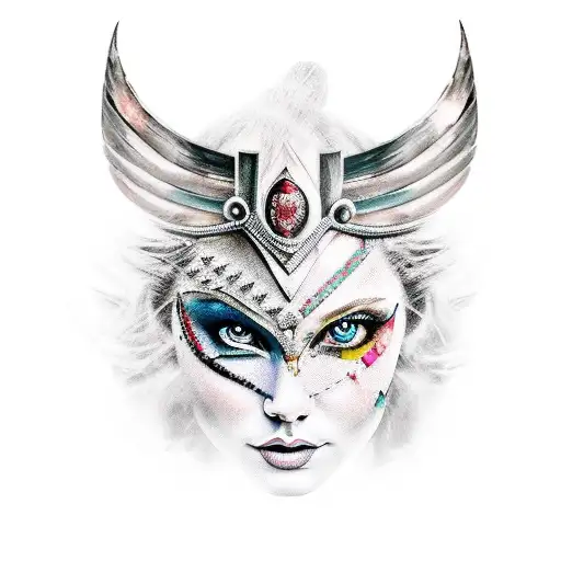 warrior princess tattoo design idea