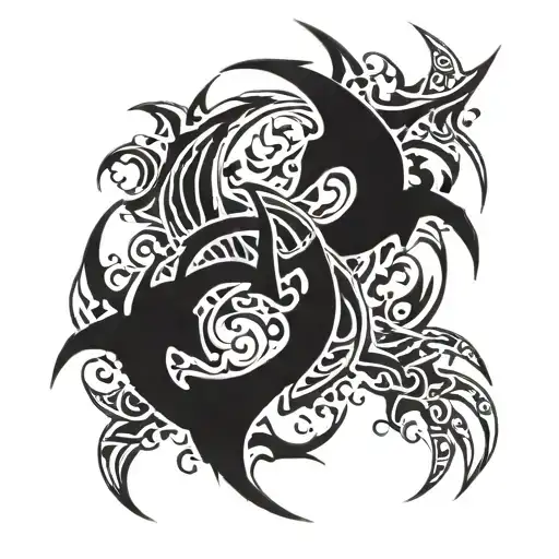 ice and fire tattoo design idea