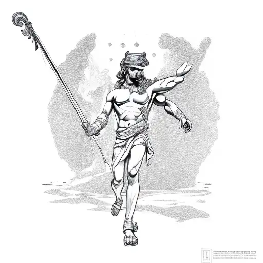 Greek God Hermes, full body tattoo design idea