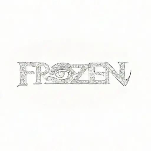 the word frozen snake black women face tattoo design idea
