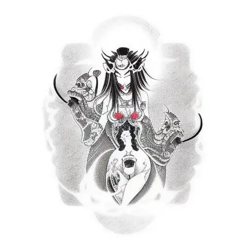 sexy demon lady tattoo design idea