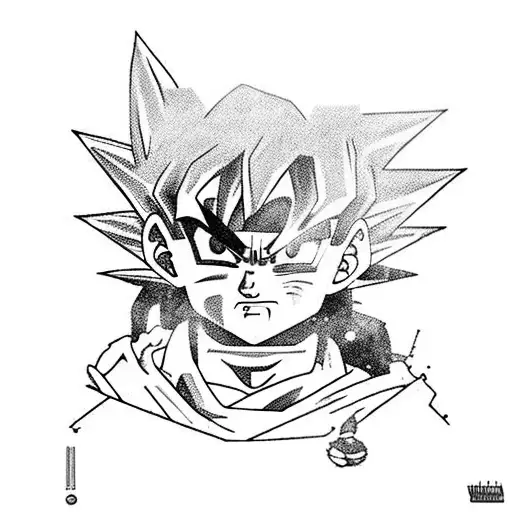 Goku de niño con gafas del maestro rochi, número 22, música, viajes y Colombia  tattoo design idea