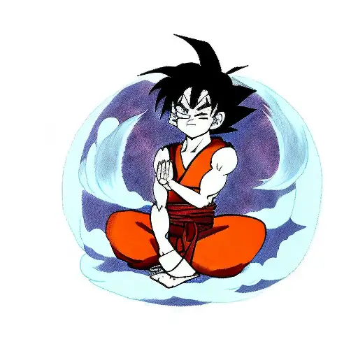 son goku meditating  tattoo design idea