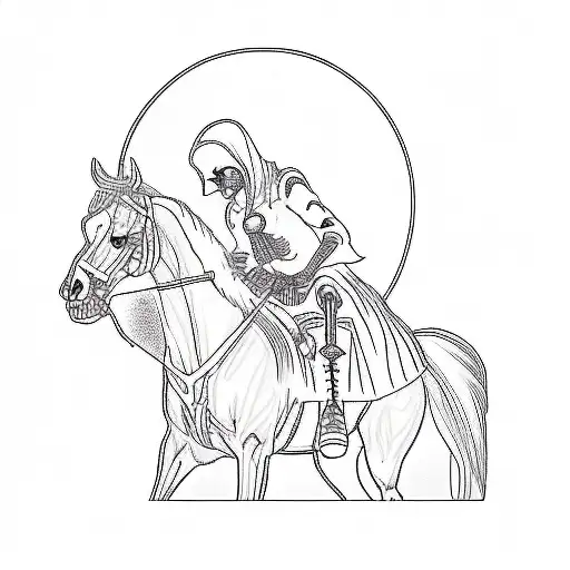 a skeleton riding a horse tattoo design idea