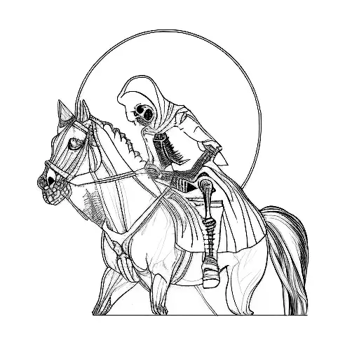a skeleton riding a horse tattoo design idea