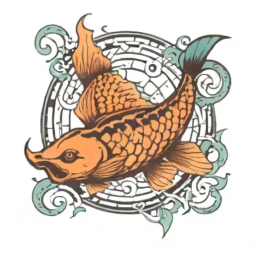 alchemy pisces sign tattoo design idea