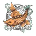 alchemy pisces sign tattoo design idea