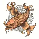 alchemy pisces sign tattoo design idea