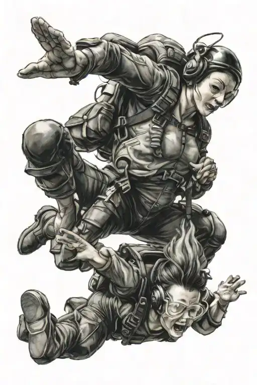 skydive girl freefly tattoo design idea