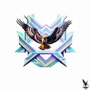 Hawk with outstretched wings and a cross tattoo design idea