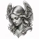 crying angel tattoo design idea