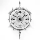 broken clock with the word patience  tattoo design idea