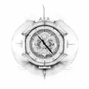 broken clock with the word patience  tattoo design idea