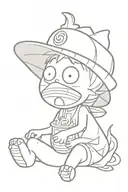 LUFFY'S HAT x CALCIFER tattoo design idea