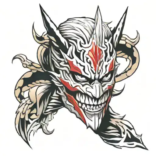 ichigo hollow mask tattoo design idea