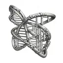 Dna strang in helix form, abwechslend lebendig ,brüchig und tot tattoo design idea