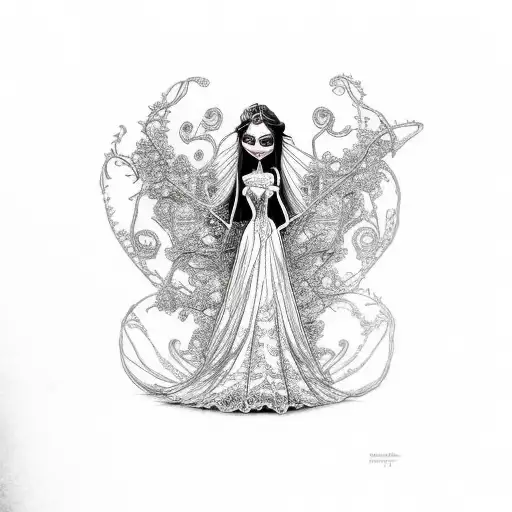 corpse bride butterfly  tattoo design idea