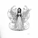 corpse bride butterfly  tattoo design idea