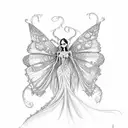 corpse bride butterfly  tattoo design idea