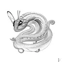 Butterfly snake tattoo design idea