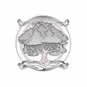 Tree disc golf  tattoo design idea