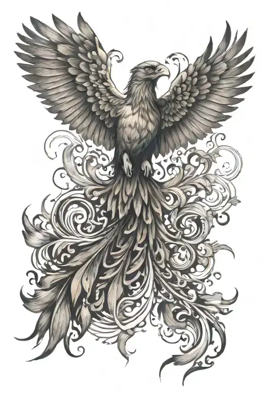 the phoenix that lost its wings tattoo design idea