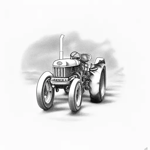 tractor with old motorcycles  tattoo design idea