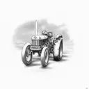 tractor with old motorcycles  tattoo design idea