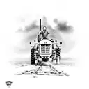 tractor with old motorcycles  tattoo design idea