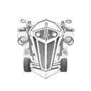 tractor with old motorcycles  tattoo design idea