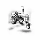 tractor with old motorcycles  tattoo design idea