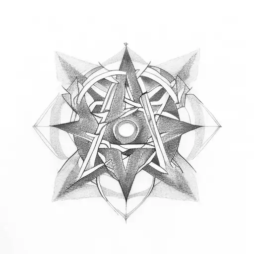 pentagram tattoo design idea
