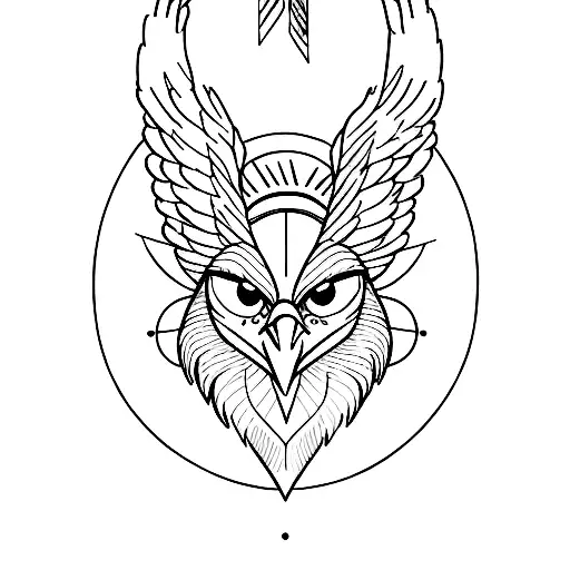 related to the Moon, an eagle, emotions, heart breaks, strength, woman tattoo design idea