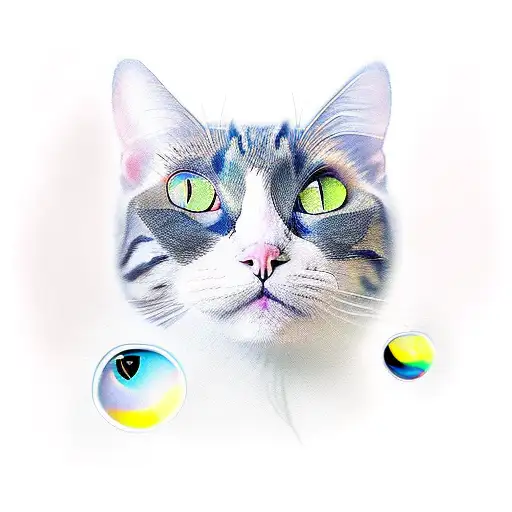 cat 3 eyes protector tattoo design idea