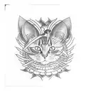 cat 3 eyes protector tattoo design idea