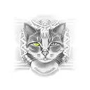 cat 3 eyes protector tattoo design idea