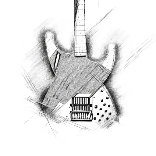 smashed electric guitar fender tattoo design idea
