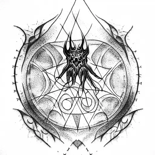 evil gothic dark tattoo design idea