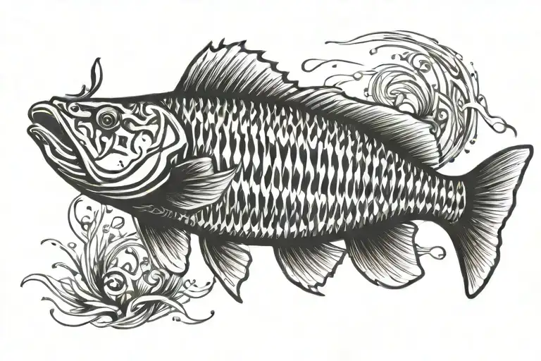 Barramundi Jumping tattoo design idea