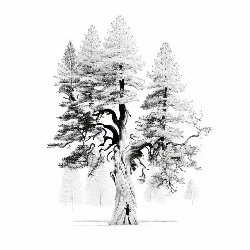 growth tree mountains nature zion yosemite tattoo design idea