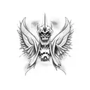 ángel and devil tattoo design idea