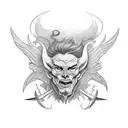 ángel and devil tattoo design idea