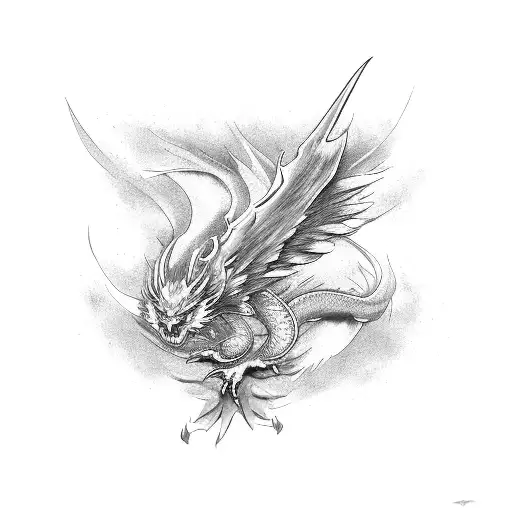 phoenix dragon tattoo design idea