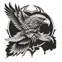 indigenous skull eagle soaring tattoo design idea