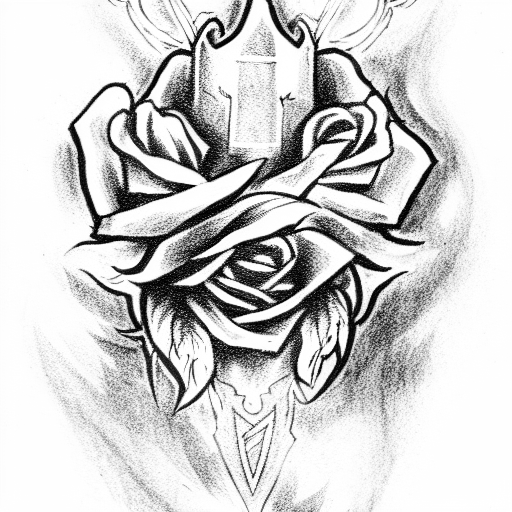 knight of the black rose tattoo design idea